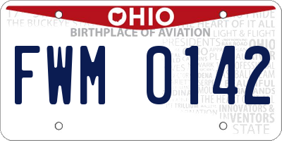 OH license plate FWM0142