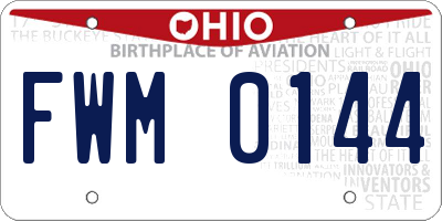OH license plate FWM0144
