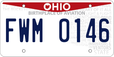 OH license plate FWM0146