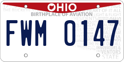 OH license plate FWM0147