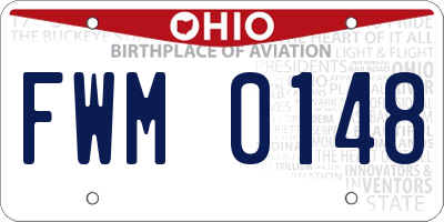 OH license plate FWM0148
