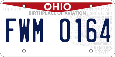 OH license plate FWM0164
