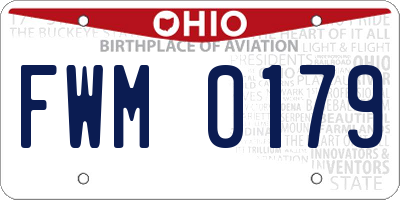 OH license plate FWM0179