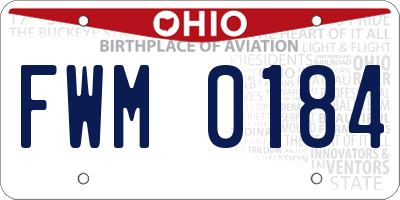 OH license plate FWM0184