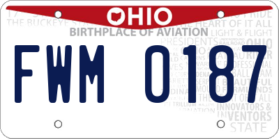 OH license plate FWM0187