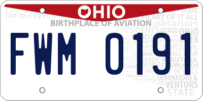 OH license plate FWM0191