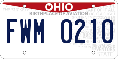 OH license plate FWM0210