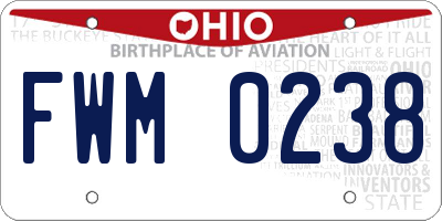 OH license plate FWM0238