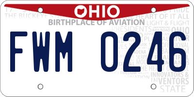 OH license plate FWM0246