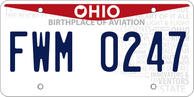 OH license plate FWM0247