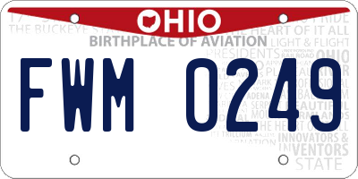 OH license plate FWM0249