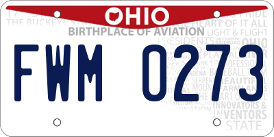 OH license plate FWM0273