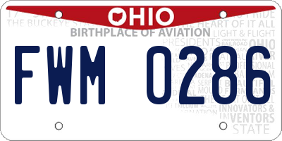 OH license plate FWM0286