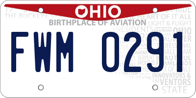 OH license plate FWM0291