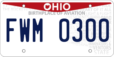OH license plate FWM0300