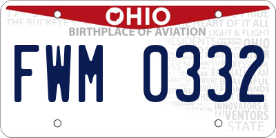 OH license plate FWM0332