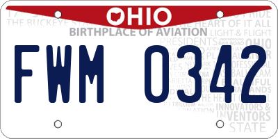 OH license plate FWM0342