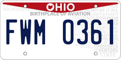 OH license plate FWM0361