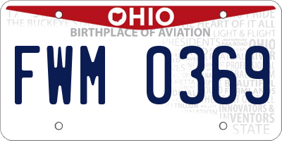 OH license plate FWM0369