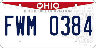 OH license plate FWM0384