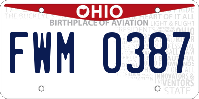 OH license plate FWM0387