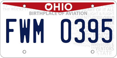 OH license plate FWM0395