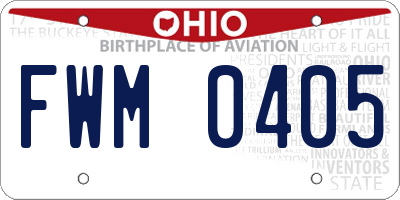 OH license plate FWM0405