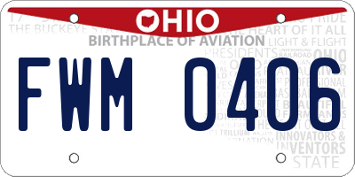 OH license plate FWM0406