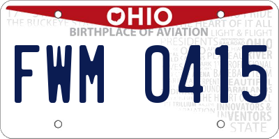 OH license plate FWM0415