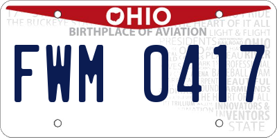 OH license plate FWM0417