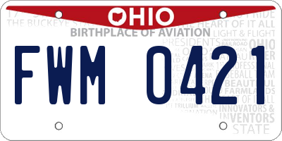 OH license plate FWM0421