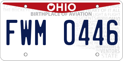 OH license plate FWM0446