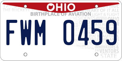 OH license plate FWM0459