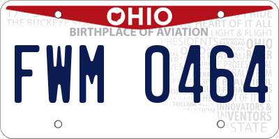 OH license plate FWM0464