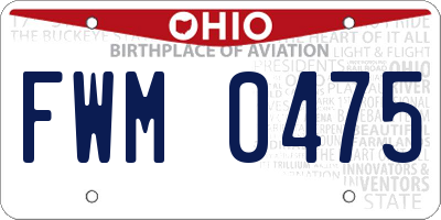 OH license plate FWM0475