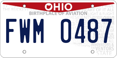 OH license plate FWM0487