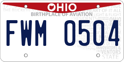 OH license plate FWM0504