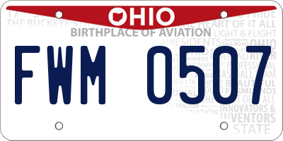 OH license plate FWM0507
