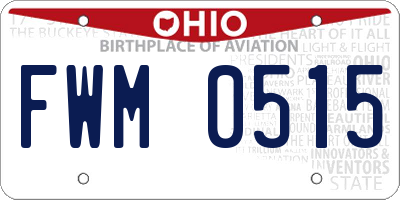 OH license plate FWM0515