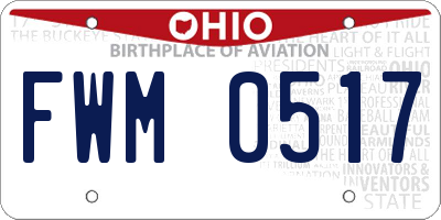 OH license plate FWM0517