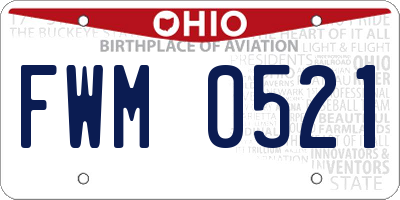 OH license plate FWM0521