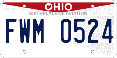 OH license plate FWM0524