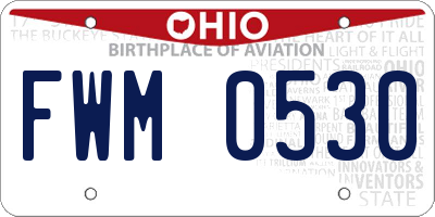 OH license plate FWM0530