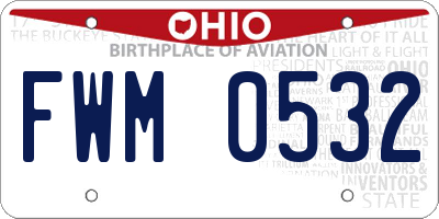 OH license plate FWM0532
