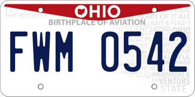 OH license plate FWM0542