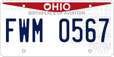 OH license plate FWM0567