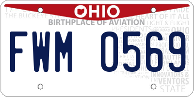 OH license plate FWM0569