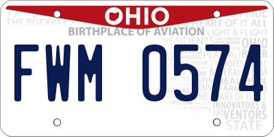OH license plate FWM0574