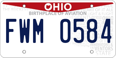OH license plate FWM0584