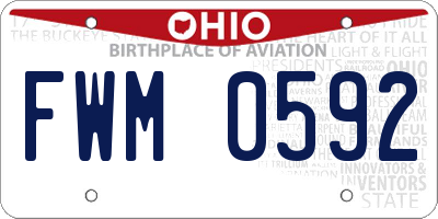 OH license plate FWM0592